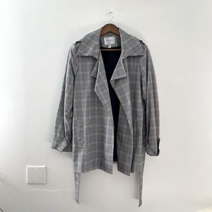 Yellow and gray trench coat